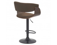 Barová stolička Elkin - hnedá/ orech / čierna