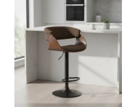 Barová stolička Elkin - hnedá/ orech / čierna