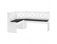 Rohová lavica do kuchyne Elodie X1 - biela / tmavosivá