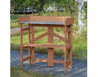Záhradný stôl s policou Elsiro - jelša