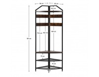 Vešiak Elviro - čierna / dub rustikal