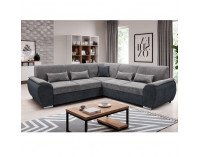 Rohová sedačka s rozkladom a úložným priestorom Emily Roh L - tmavosivá (Soro 97) / sivá (Soro 90)