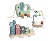 Montessori set 3 drevených hračiek Enan - mix farieb