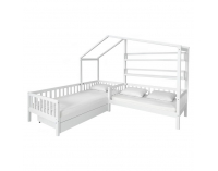 Detská posteľ s roštom pre 2 deti Enola 90x200+70x140 - biela