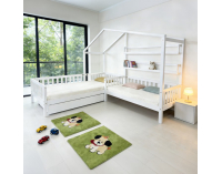 Detská posteľ s roštom pre 2 deti Enola 90x200+70x140 - biela