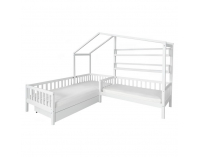 Detská posteľ s roštom pre 2 deti Enola 90x200+70x140 - biela