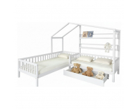 Detská posteľ s roštom pre 2 deti Enola 90x200+70x140 - biela