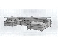 Rohová sedačka U s rozkladom a úložným priestorom Enrico U P - bordová / svetlosivá