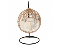 Závesné kreslo Eren - čierna / béžová / krémová