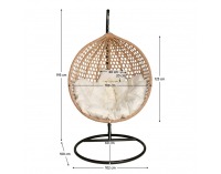 Závesné kreslo Eren - čierna / béžová / krémová