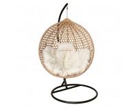 Závesné kreslo Eren - čierna / béžová / krémová