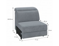 Jednosed Ermo 1 R - svetlosivá