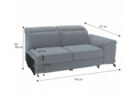 Dvojsedačka s rozkladom Ermo 2 ERRE P - svetlosivá