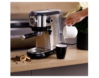 Pákový kávovar Ernest - strieborná / čierna