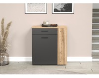 Dvojdverová komoda so zásuvkou Esena 2D1S - grafit / dub evoke