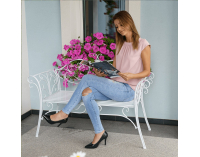 Záhradná lavička Etelia New - biela