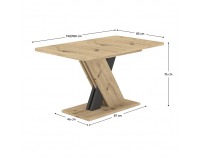 Rozkladací jedálenský stôl Exil 140/180 - dub artisan / antracit