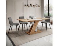 Rozkladací jedálenský stôl Exil 140/180 - dub wotan / biela