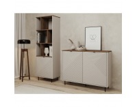 Jednodverový regál Eyco 1D - kašmír / dub castello