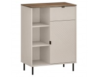 Jednodverový regál so zásuvkou Eyco 1D1S - kašmír / dub castello