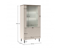 Nízka vitrína Eyco 1D1W - kašmír / dub castello