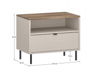 Nočný stolík Eyco 1S - kašmír / dub castello