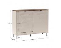 Dvojdverová komoda Eyco 2D - kašmír / dub castello