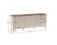 Dvojdverová komoda so zásuvkami Eyco 2D3S - kašmír / dub castello