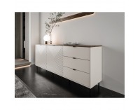 Dvojdverová komoda so zásuvkami Eyco 2D3S - kašmír / dub castello