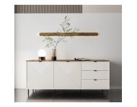 Dvojdverová komoda so zásuvkami Eyco 2D3S - kašmír / dub castello