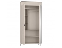 Dvojdverová šatníková skriňa so zrkadlom Eyco 2D/40 - kašmír / dub castello