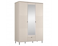 Trojdverová šatníková skriňa so zrkadlom Eyco 3D1S - kašmír / dub castello