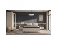 Štvordverová šatníková skriňa Eyco 4D - kašmír / dub castello