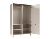 Štvordverová šatníková skriňa Eyco 4D - kašmír / dub castello