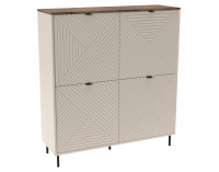 Štvordverový regál Eyco 4D - kašmír / dub castello