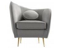 Kreslo Ezio - sivá (Velvet) / zlatá