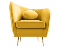 Kreslo Ezio - žltá (Velvet) / zlatá