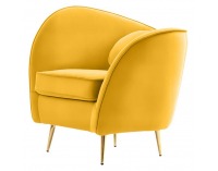 Kreslo Ezio - žltá (Velvet) / zlatá