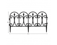 Obruba trávnika / záhradný plôtik (5 ks) Fadil New - čierna