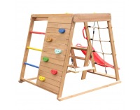 Drevené záhradné ihrisko so šmýkľavkou Fanky - hnedá / mix farieb