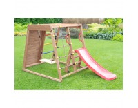 Drevené záhradné ihrisko so šmýkľavkou Fanky - hnedá / mix farieb