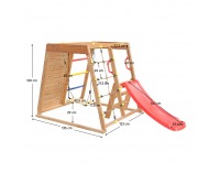 Drevené záhradné ihrisko so šmýkľavkou Fanky - hnedá / mix farieb