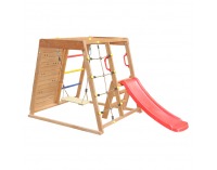 Drevené záhradné ihrisko so šmýkľavkou Fanky - hnedá / mix farieb