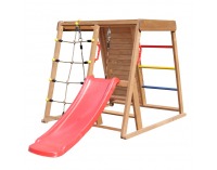 Drevené záhradné ihrisko so šmýkľavkou Fanky - hnedá / mix farieb