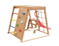 Drevené záhradné ihrisko so šmýkľavkou Fanky - hnedá / mix farieb