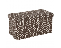 Taburetka s úložným priestorom Fargo - hnedá / biely vzor