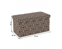 Taburetka s úložným priestorom Fargo - hnedá / biely vzor