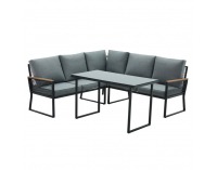 Záhradný nábytok Farly - čierna / sivá