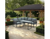 Záhradný nábytok Farly - čierna / sivá