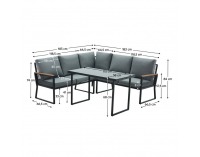 Záhradný nábytok Farly - čierna / sivá